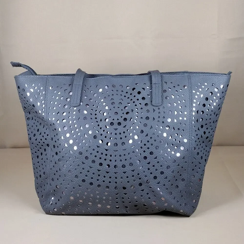 Bath & Body Works Grey Silver Women’s Tote Bag Purse Abstract Casual Work